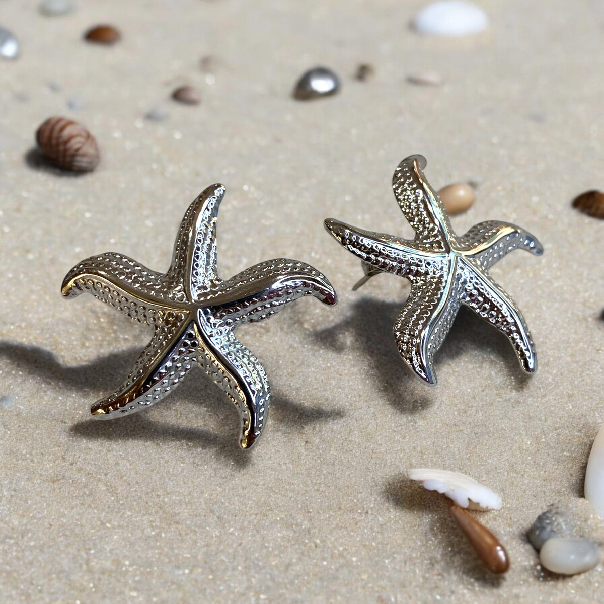 Orecchini a bottone a forma di stella marina in oro 14k: gioielli da spiaggia boho - Italia Orecchini a bottone a forma di stella marina in oro 14k: gioielli da spiaggia boho - Italia