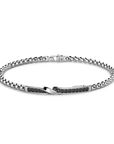 Bracciale Zancan in argento con targa e pietre nere