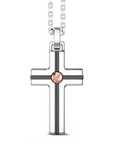 Collana Zancan in argento con pendente a croce e vite in oro rosa.