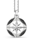 Collana Zancan con Rosa dei Venti in argento e pietre nere.