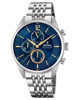 OROLOGIO FESTINA TIMELESS CRONOGRAFO F20285/3 BLU CON CINTURINO IN ACCIAIO, UOMO