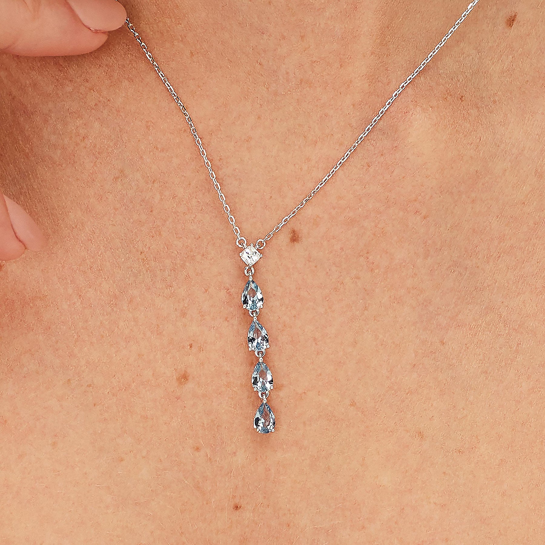 Collana Fancy Cloud Light Blue 450mm