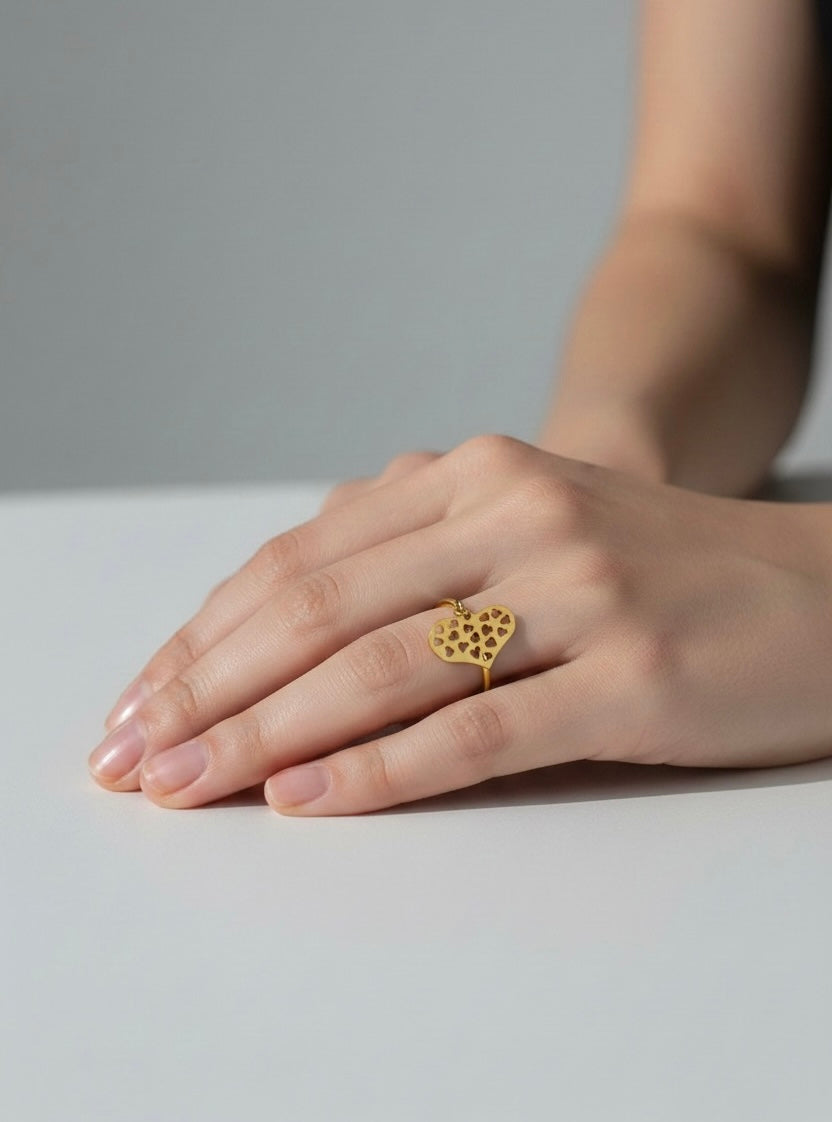 Anello Cuori Pendente: