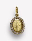 Ciondolo Medaglia Miracolosa Zirconata