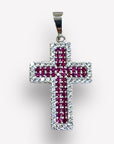 Ciondolo Croce Pavè Bicolore