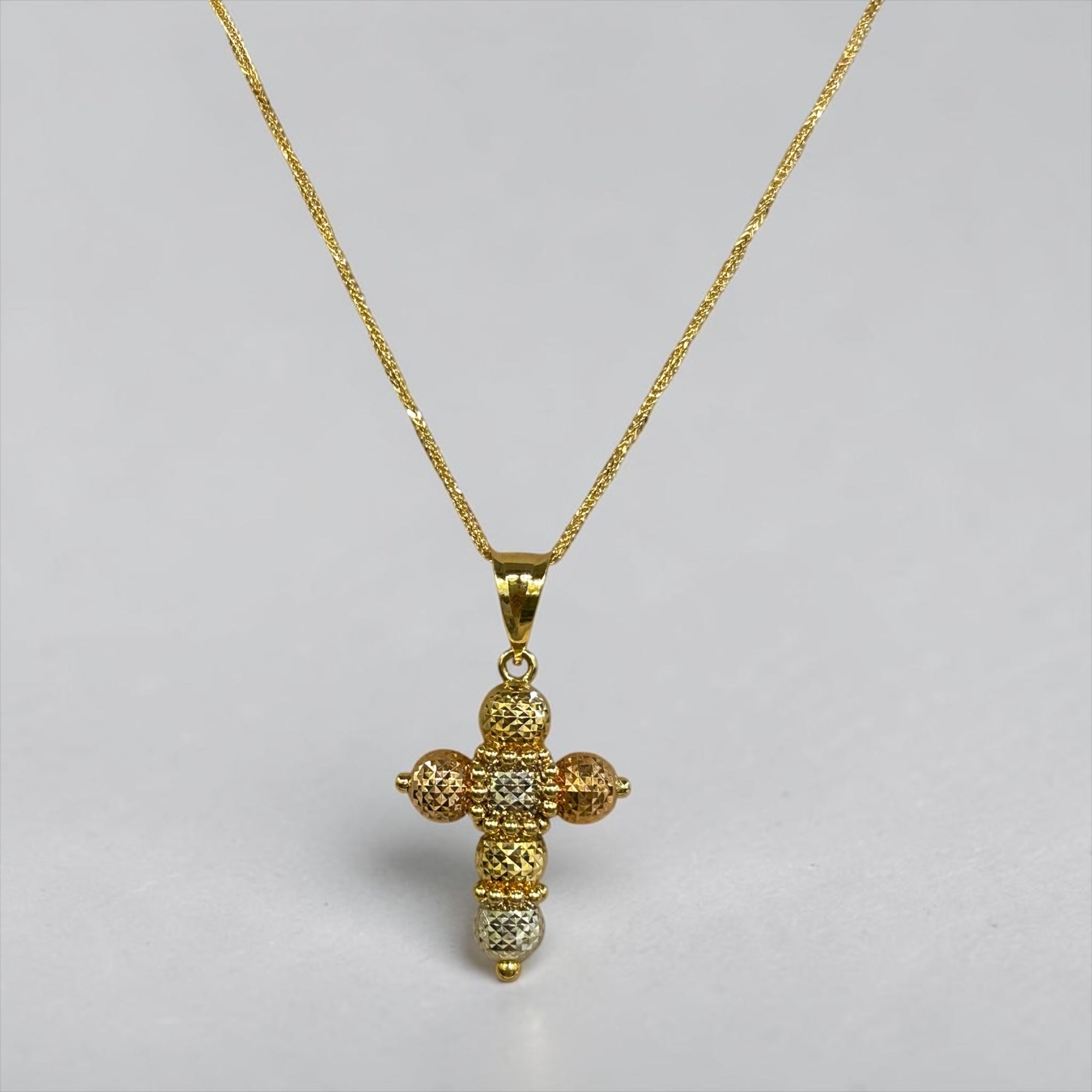 Collana Croce Diamantata Multicolor