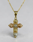 Collana Croce Diamantata Multicolor