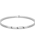 Bracciale Zancan in argento con targa e pietre nere.