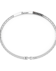 Bracciale Zancan in argento con targa e vite in oro rosa.