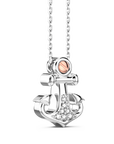 Collana Zancan in argento con pendente ad ancora e pietre bianche.