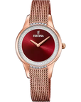 OROLOGIO FESTINA MADEMOISELLE F20496/1 ROSSO CINTURINO IN ACCIAIO, DONNA